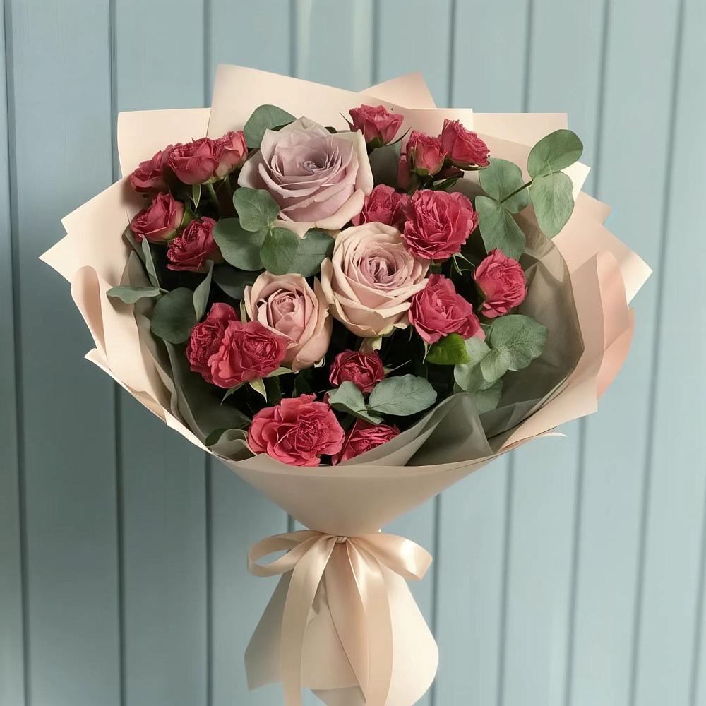 Букет цветов из: Гвоздики и Розы в Красном Холме Тверской области