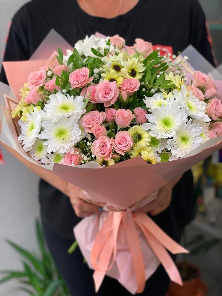 Букет цветов из: Розы и Хризантемы в Красном Холме Тверской области