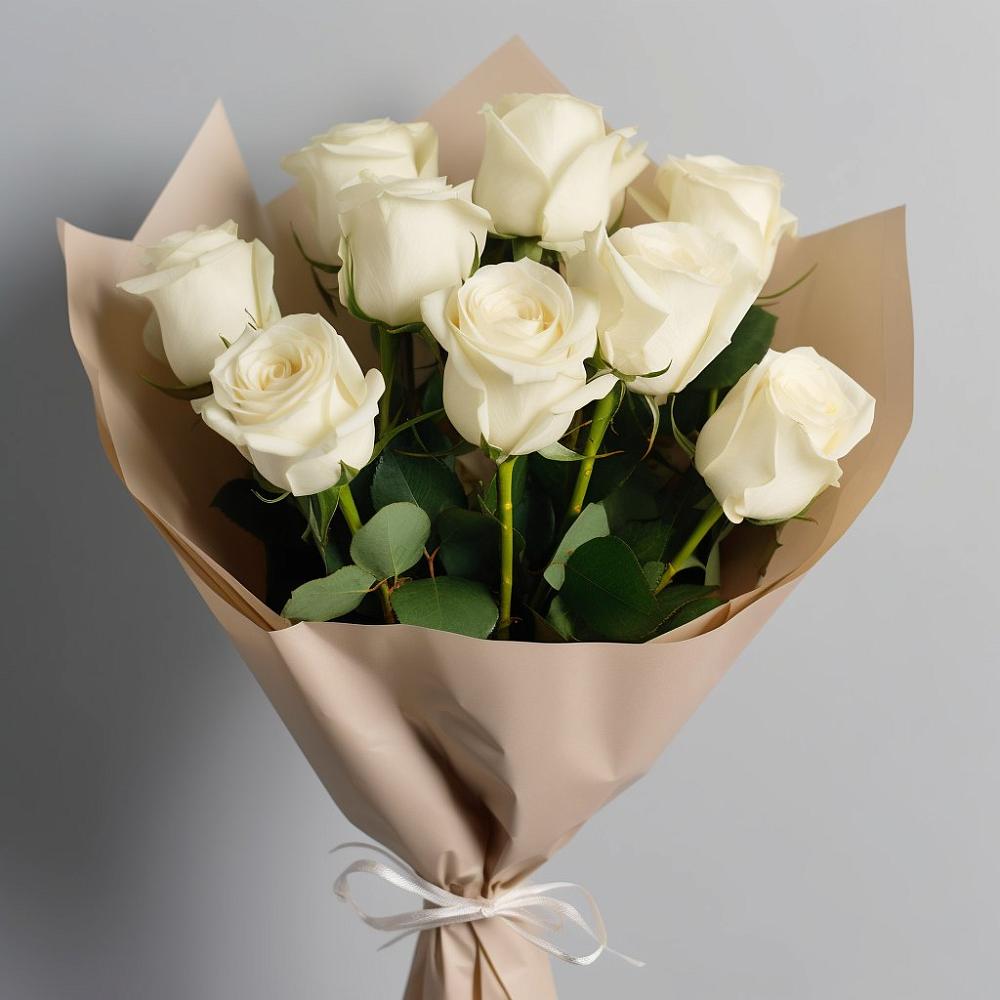 Букет 9 Белых роз Эдлесс Лав в Красном Холме Тверской области