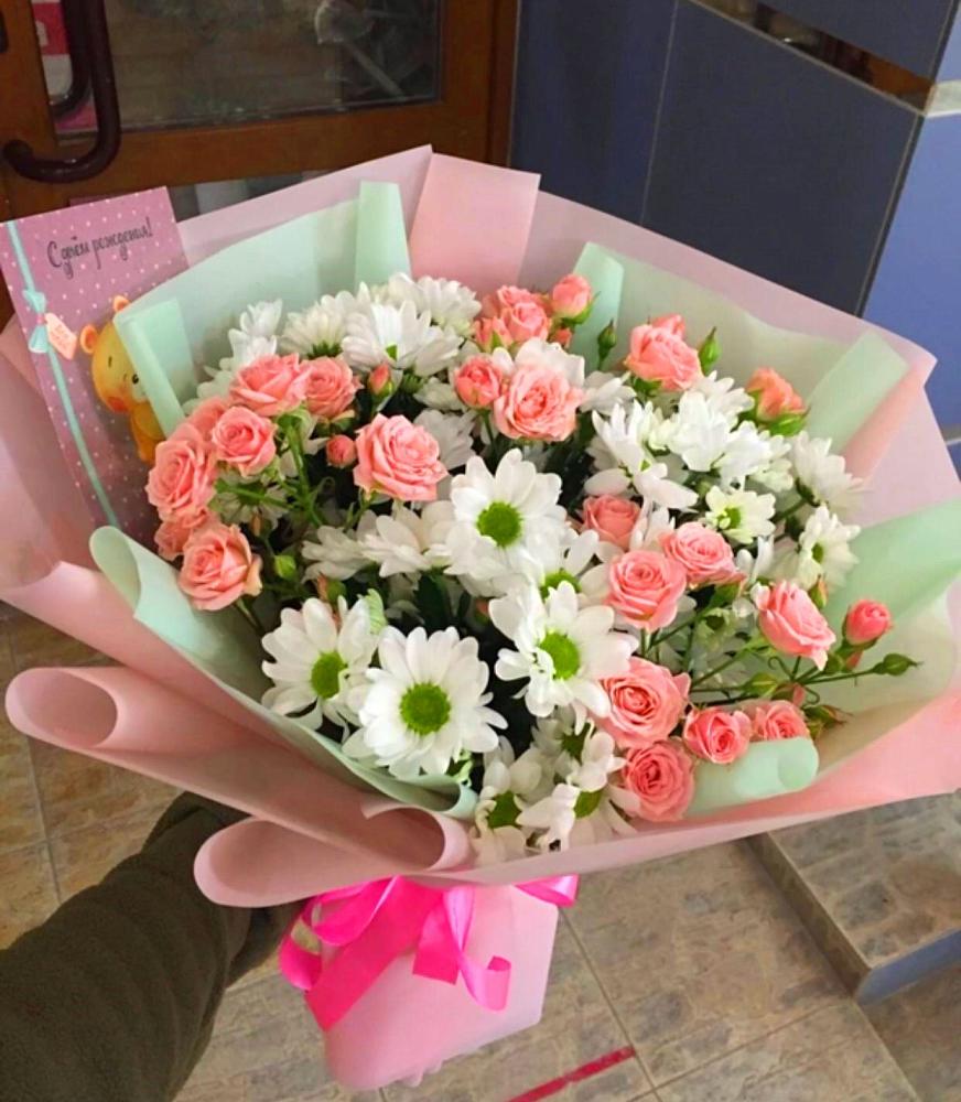 Букет цветов из: Розы и Хризантемы в Красном Холме Тверской области