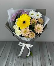 Букет цветов из:  Розы, Герберы и Хризантемы в Красном Холме Тверской области