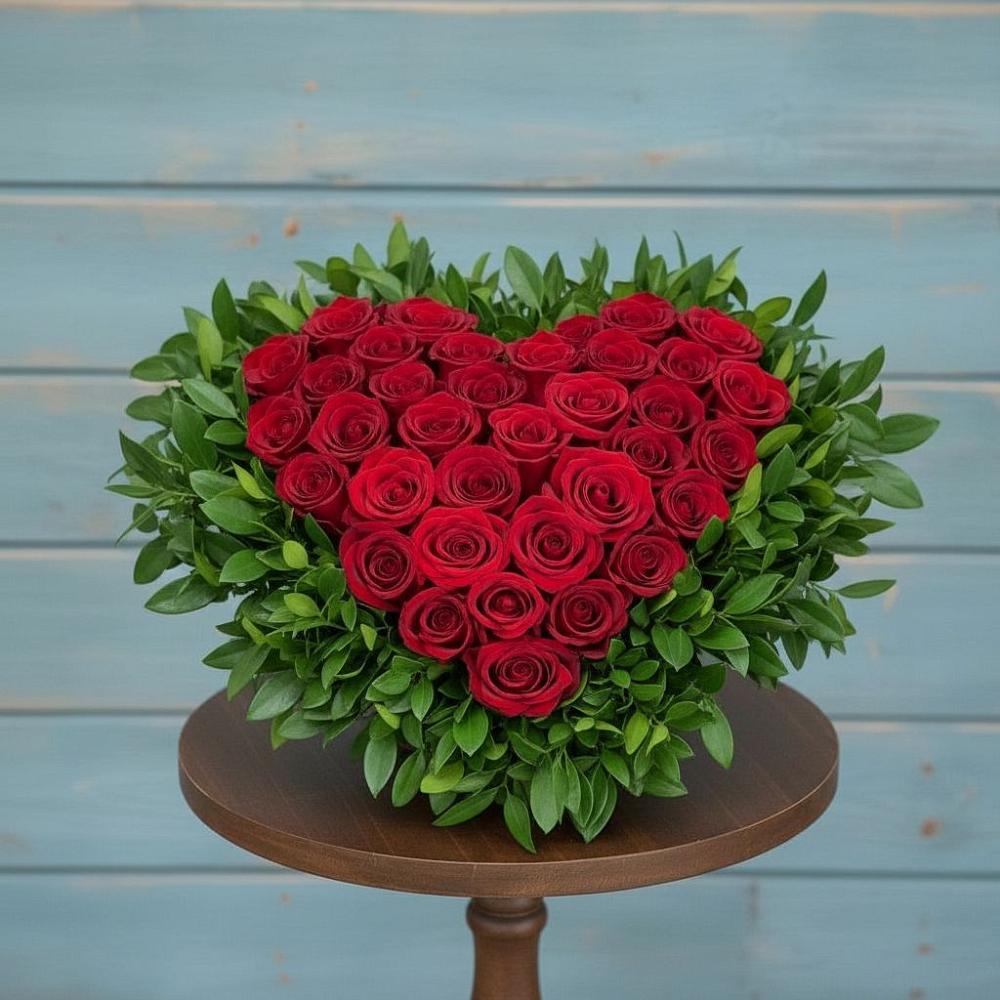 Цветочная композиция из Розы в виде сердца в Красном Холме Тверской области