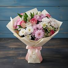 Букет цветов из:  Хризантемы, Альстромерии и Розы в Красном Холме Тверской области