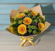 Букет цветов из:  Герберы и Хризантемы в Красном Холме Тверской области