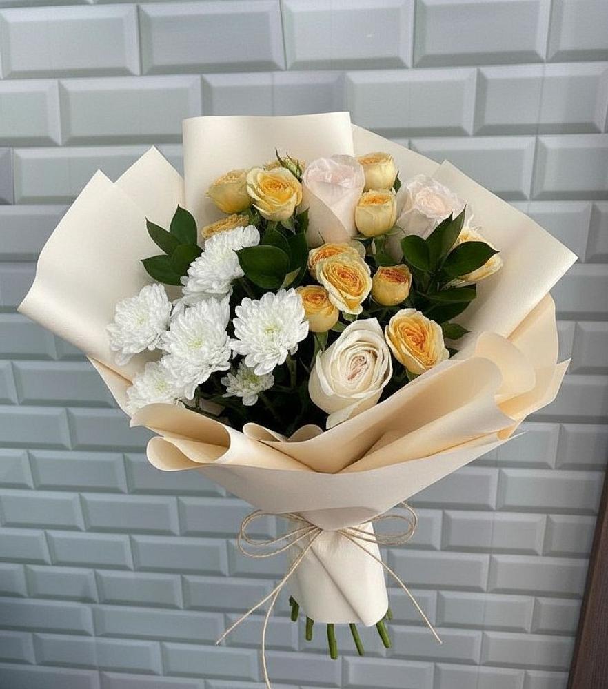 Букет цветов из: Розы и Хризантемы в Красном Холме Тверской области