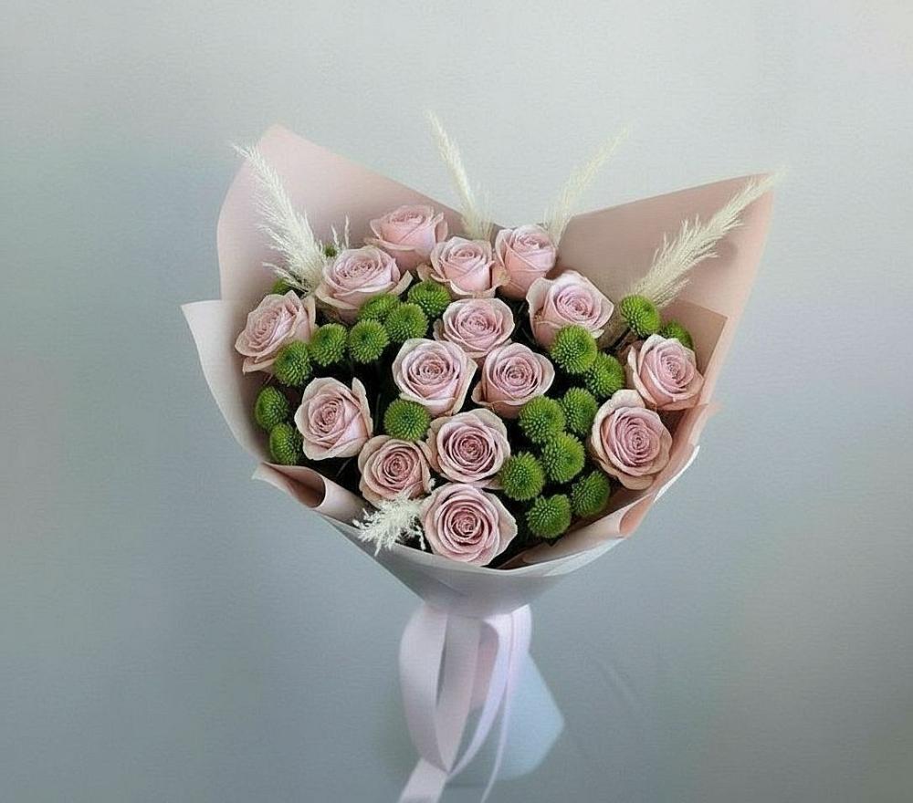 Букет цветов из: Розы и Хризантемы в Красном Холме Тверской области