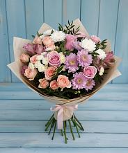 Букет цветов из:  Хризантемы, Розы и Альстромерии в Красном Холме Тверской области