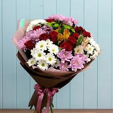 Букет цветов из:  Розы, Хризантемы и Альстромерии в Красном Холме Тверской области