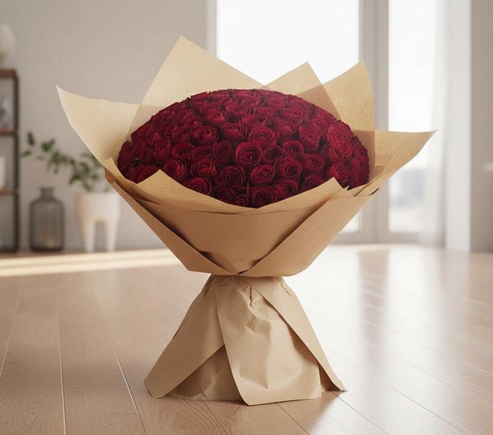 Букет 101 Красная роза в Красном Холме Тверской области