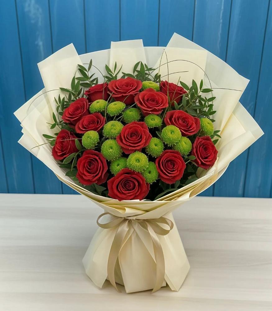 Букет цветов из: Розы и Хризантемы в Красном Холме Тверской области