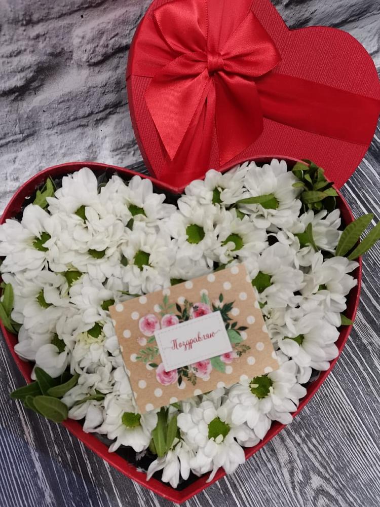 Цветочная композиция из Хризантемы в виде сердца в Красном Холме Тверской области
